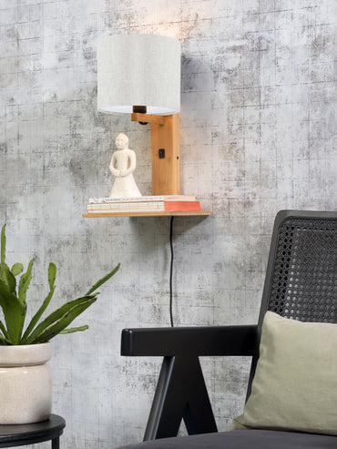 Good&Mojo Wandlamp Andes bamboe nat. plank/kap 18x15cm ecolin. licht