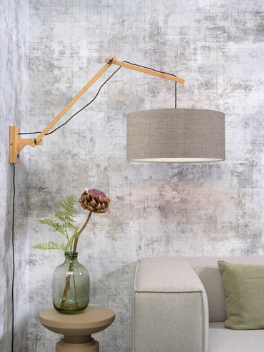 Good&Mojo Wandlamp Andes bamboe nat./kap 47x23cm ecolin. donker, L