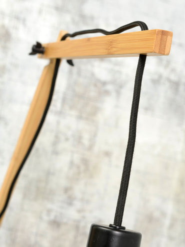 Good&Mojo Wandlamp Andes bamboe nat./kap 47x23cm ecolin. bl.denim, L