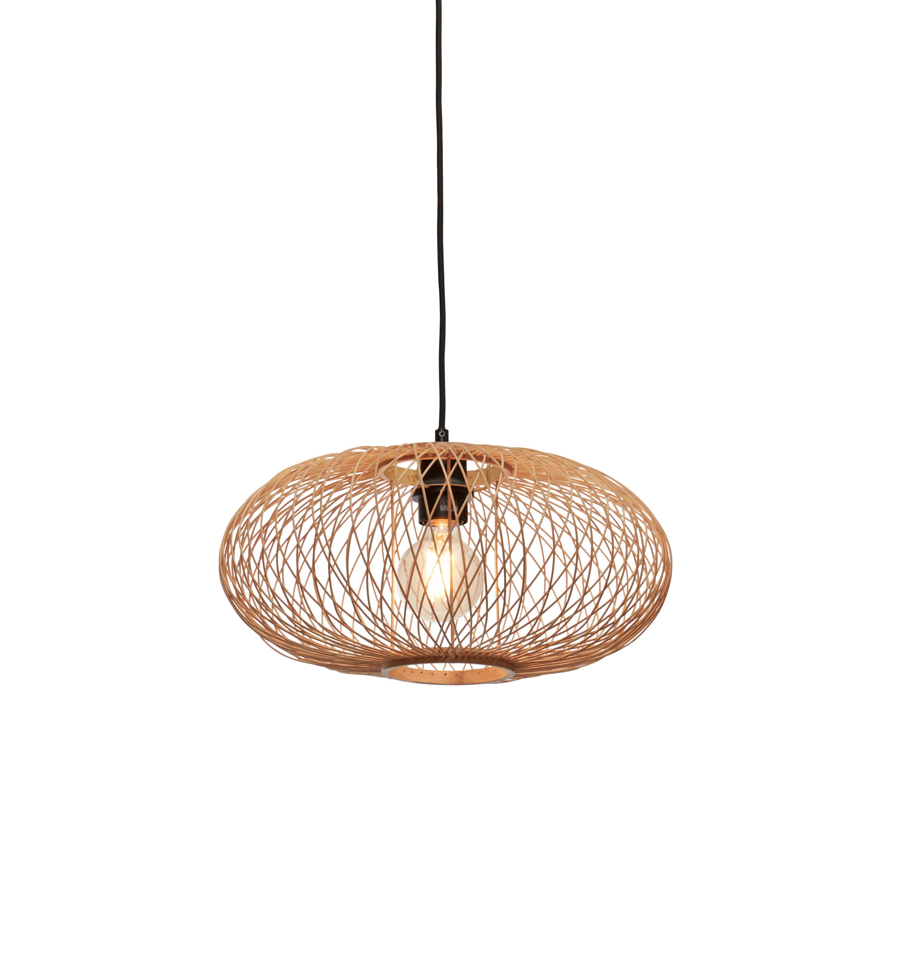 Hängelampe Cango Bambus Ellipse S Durchm.40x20cm. natürlich