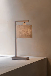 it's about RoMi Tischleuchte Boston sand/Schirm 1815 Leinen dunkel