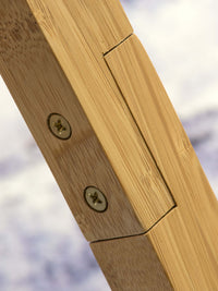 Good&amp;Mojo Java floor lamp, 3 legs, natural bamboo, height 150cm/shade diameter 50x22cm, black/natural.