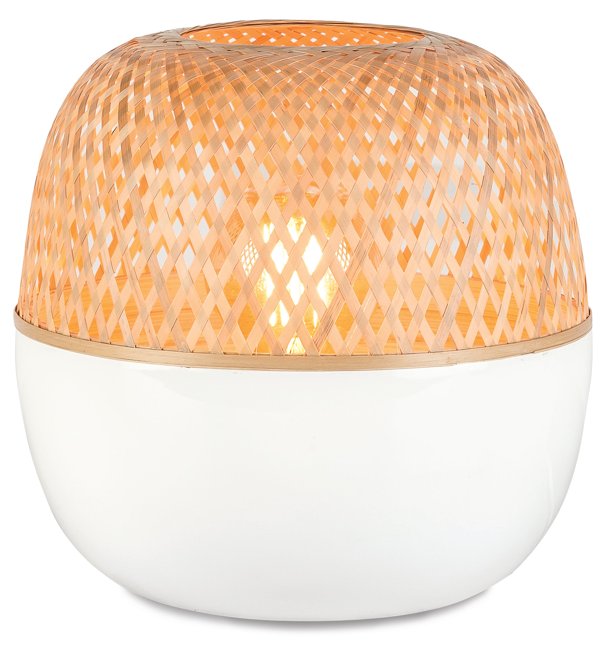 Good&amp;Mojo Tischleuchte Bambus Mekong dia.30xh33cm weiß/natur, L