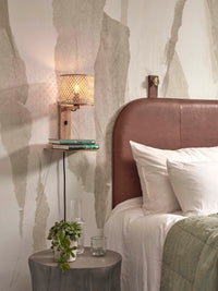 Wandleuchte Java Plank Bambus nat. H.65cm/Haube Durchmesser 18xH.15cm. nass.