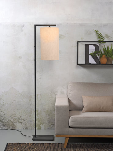 It's About Romi Floor lamp iron/black Boston h.160cm/shade 25x45cm, light linen