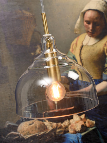 It's About Romi Hängelampe Glas Brussels Ø20xH22cm transparent/gold, rund