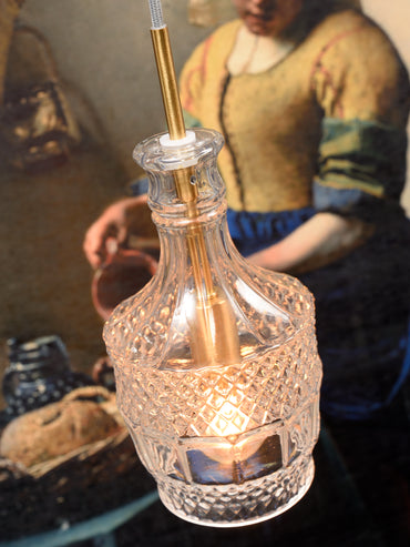 It's About Romi Hängelampe Glas Brussels dia.13xh.30cm transparent/gold, rechteckig