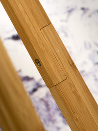 Bambus Stehleuchte 4-Bein Everest H.158cm/Schirm 60x30cm, Leinen dunkelgrau