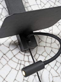 It's About Romi Wandleuchte Eisen Florence H.52cm Regal+USB+Leselampe 15000Std./Schirm 18x15cm inkl. Dimmer, d.linen