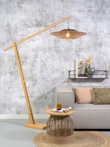 Good&amp;Mojo Stehleuchte Kalimantan Bambus H.207cm/Schirm horiz.60x15cm s/n