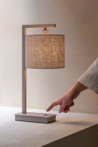 it's about RoMi Tischleuchte Boston sand/Schirm 1815 Leinen dunkel