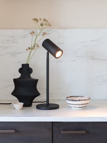 Good&amp;Mojo Tischleuchte Bambus Java H.47cm, LED3W GU10, schwarz