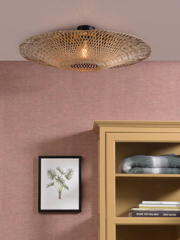 Good&amp;Mojo Ceiling lamp Kalimantan dia.87x20cm black/natural, L