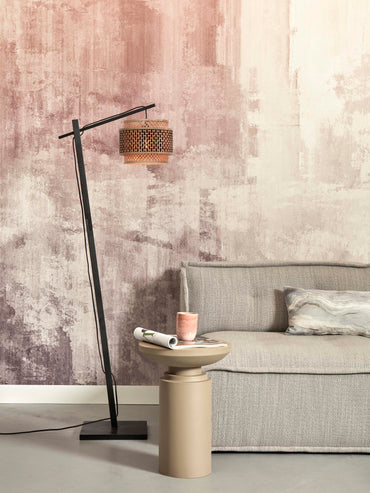 Good&amp;Mojo Stehleuchte Bhutan S Bambus schwarz H.150cm/Schirm 25x20cm b/nat.