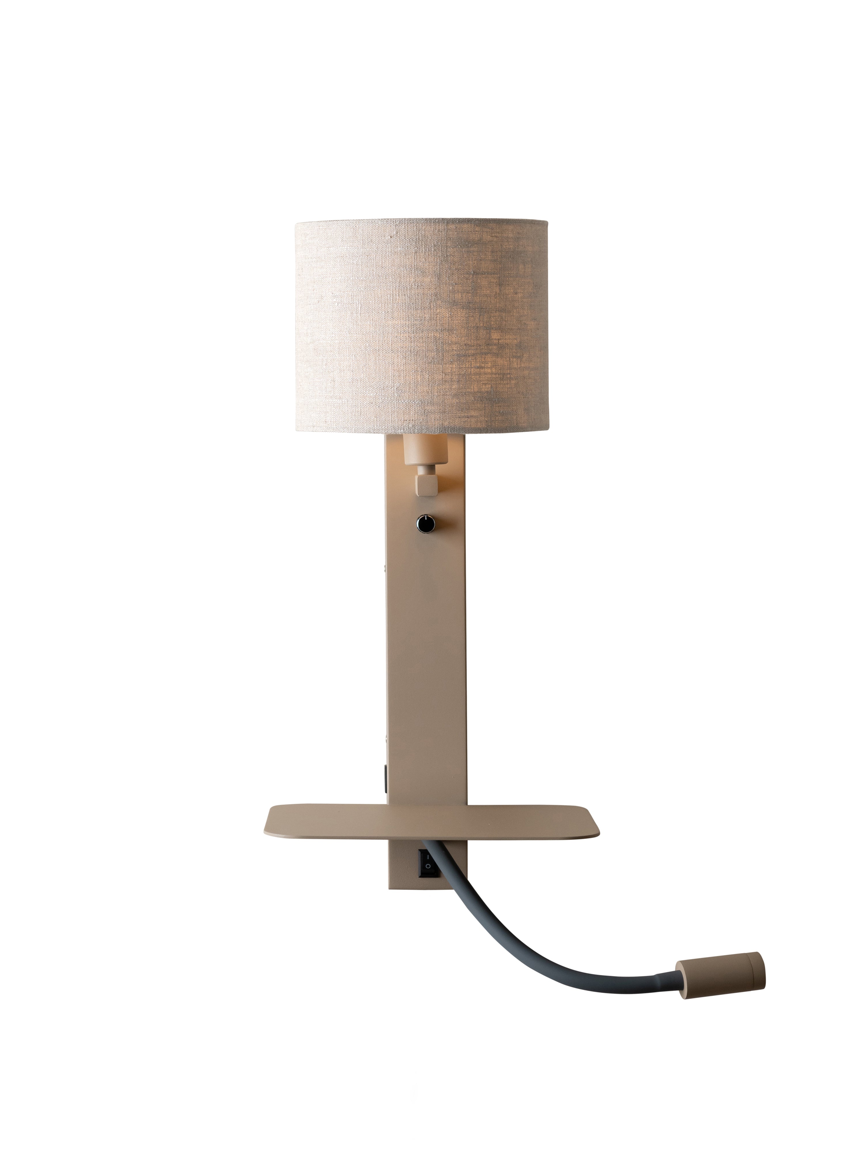it's about RoMi Wandlamp Florence+leeslamp zand/kap 1815 linnen licht