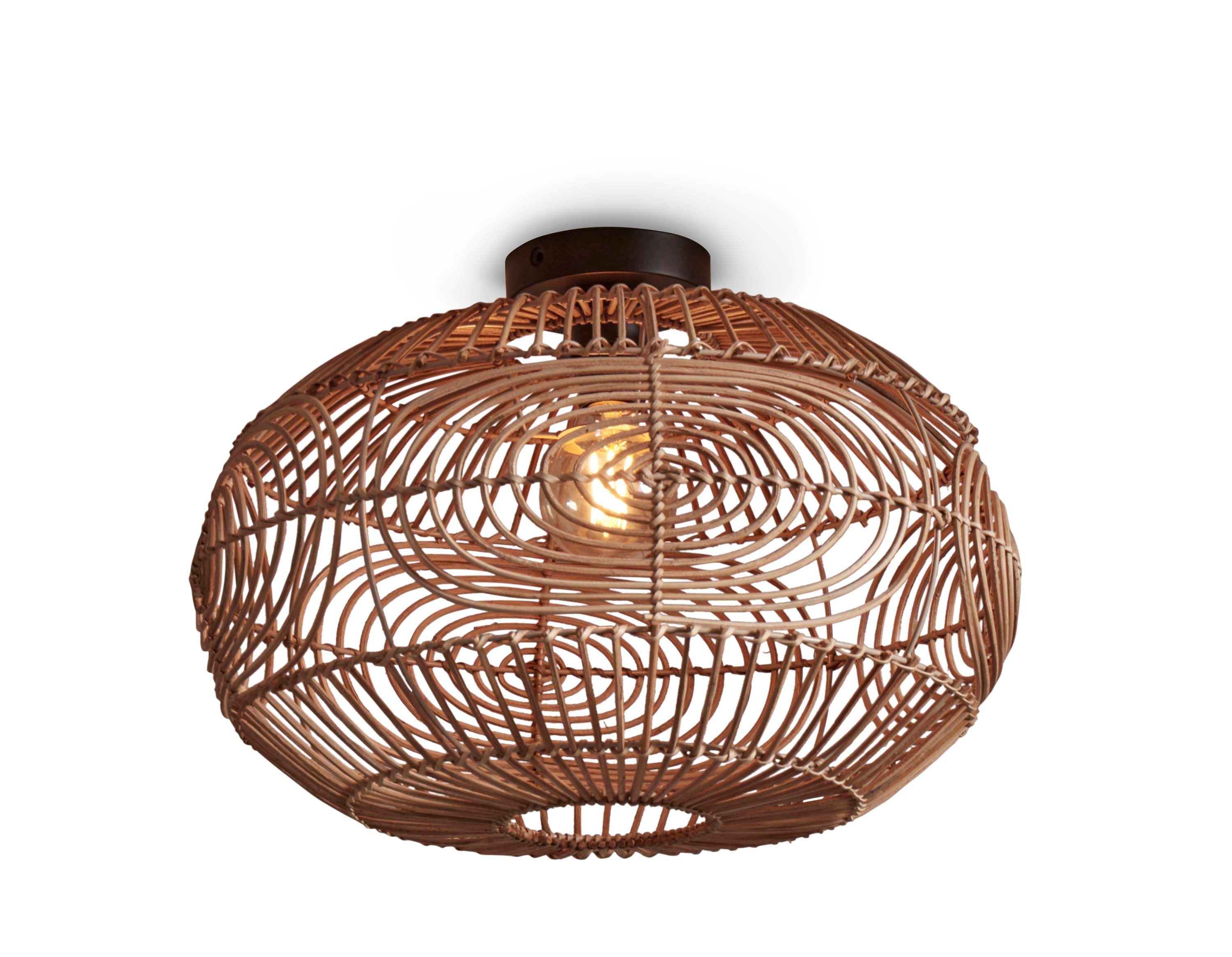 Good&amp;Mojo Ceiling Lamp Madeira rattan/oval dia.48xh.30cm. natural