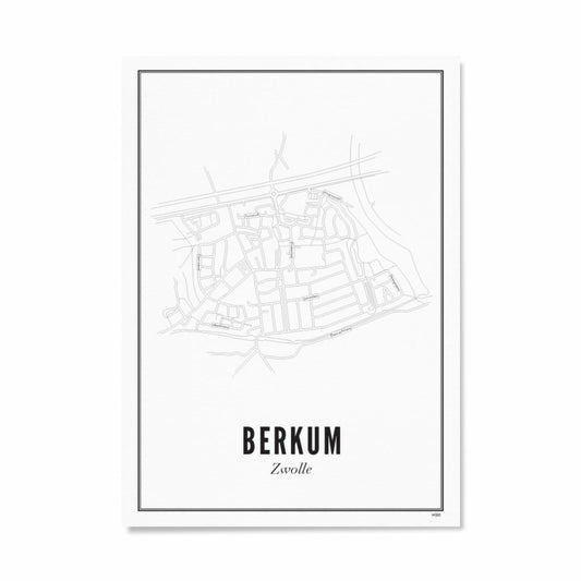 Wijck Zwolle Berkum poster A3 30 x 40 cm