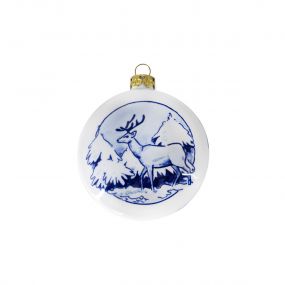 Royal Delft kerstornament Discus hert