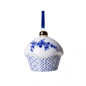 Heinen Delftsblauw kerstornament Cupcake