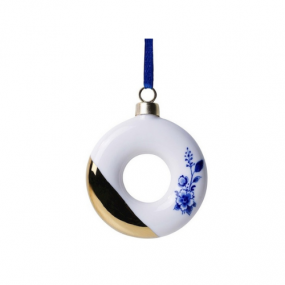 Heinen Delftsblauw kerstornament Donut