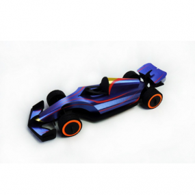 Assembli papieren raceauto octaan blauw