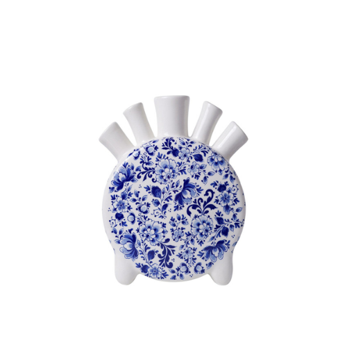 Heinen Delftsblauw tulpenvaas rond 20 cm