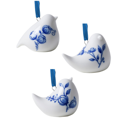 Heinen Delftsblauw hangers vogel set 3 stuks