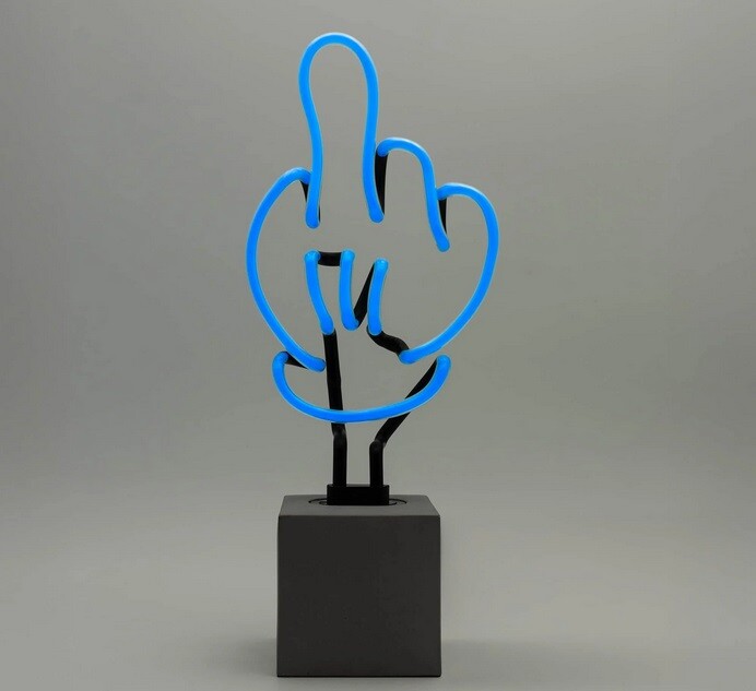 Locomocean Neon middlefinger sign blue